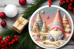 Round Christmas Ornament Sublimation|Clipart Product Image 2