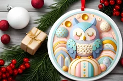 Round Christmas Ornament Sublimation|Clipart Product Image 2