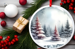 Round Christmass Ornament Sublimation|Clipart Product Image 2