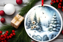 Round Christmass Ornament Sublimation|Clipart Product Image 2