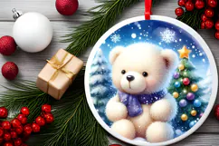 Round Christmass Ornament Sublimation|Clipart Product Image 2