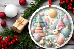 Round Christmas Ornament Sublimation|Clipart Product Image 2