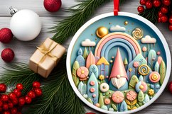Round Christmas Ornament Sublimation|Clipart Product Image 2