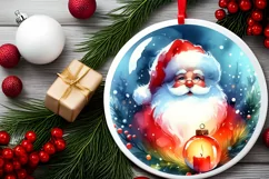 Santa Christmas Ornament Sublimation PNG Product Image 2