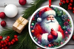 Santa Round Ornament Sublimation PNG Product Image 2