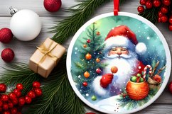 Santa Round Ornament Sublimation PNG Product Image 2