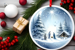 Round Christmass Ornament Sublimation|Clipart Product Image 2