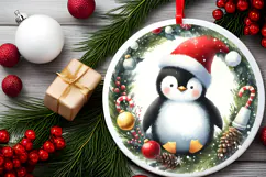 Round Christmass Ornament Sublimation|Clipart Product Image 2