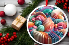 Round Christmass Ornament Sublimation|Clipart Product Image 2