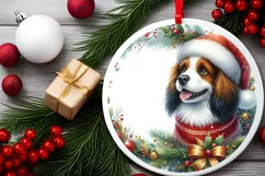 Dog Round Ornament Sublimation PNG Product Image 2