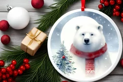 Very Christmas Polar Bear Ornament PNG Product Image 2