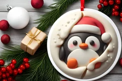 Winter Penguin Melting Edges Sublimation PNG Product Image 2