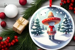Mexican Person Winter Round Ornament Product Image 2