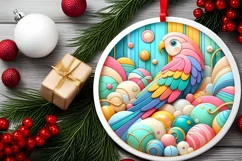 Round Christmas Ornament Sublimation|Clipart Product Image 2