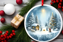 Round Christmass Ornament Sublimation|Clipart Product Image 2