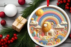 Round Christmas Ornament Sublimation|Clipart Product Image 2
