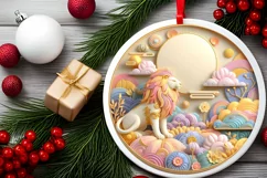 Round Christmas Ornament Sublimation|Clipart Product Image 2