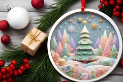 Round Christmas Ornament Sublimation|Clipart Product Image 2
