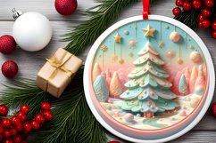 Round Christmas Ornament Sublimation|Clipart Product Image 2