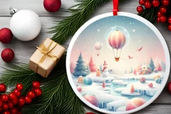 Colorful Winter Wishing You Joy Round Ornament Product Image 2