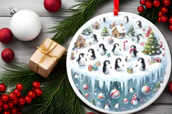 Round Christmass Ornament Sublimation|Clipart Product Image 2
