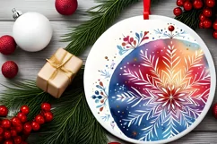 Snowflake Christmas Ornament Sublimation PNG Product Image 2