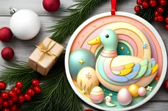 Round Christmas Ornament Sublimation|Clipart Product Image 2