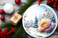 3D Teddy Bear Winter Scene Sublimation PNG Product Image 2
