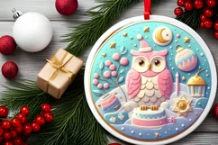Round Christmas Ornament Sublimation|Clipart Product Image 2