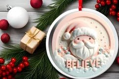 Santa BELIEVE Sublimation PNG Product Image 2