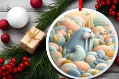 Round Christmas Ornament Sublimation|Clipart Product Image 2