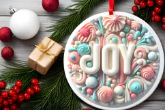 Round Christmass Ornament Sublimation|Clipart Product Image 2