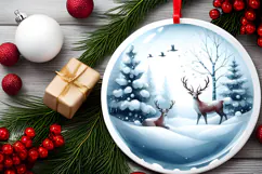 Round Christmass Ornament Sublimation|Clipart Product Image 2
