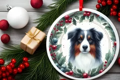 Round Dog Christmass Sublimation PNG Product Image 2