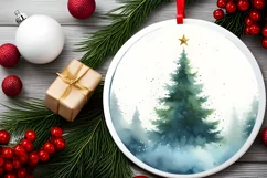 Round Christmas Tree Christmass Sublimation PNG Product Image 2
