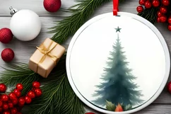 Round Christmas Tree Christmass Sublimation PNG Product Image 2