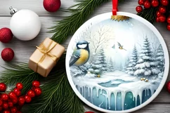 Birds Winter Scene Sublimation PNG Product Image 2