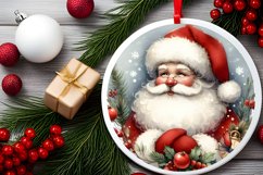Santa Winter Scene Round Ornament Sublimation PNG Product Image 2