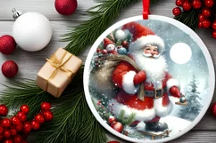 Santa Christmas Ornament Sublimation PNG Product Image 2