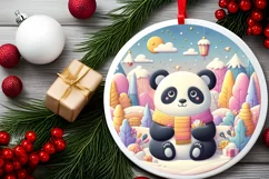 Round Christmas Ornament Sublimation|Clipart Product Image 2
