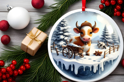 Round Christmass Ornament Sublimation|Clipart Product Image 2