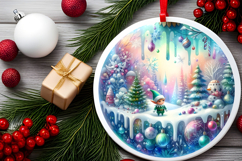 Round Christmass Ornament Sublimation|Clipart Product Image 2