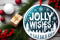 Round Christmass Ornament Sublimation|Clipart Product Image 2