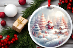 Round Christmass Ornament Sublimation|Clipart Product Image 1