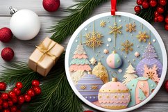 Round Christmas Ornament Sublimation|Clipart Product Image 2
