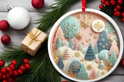 Round Christmas Ornament Sublimation|Clipart Product Image 2