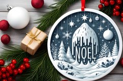3D Winter Noel Round Ornament Sublimation PNG Product Image 2