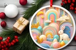Round Christmas Ornament Sublimation|Clipart Product Image 2