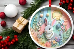 Round Christmas Ornament Sublimation|Clipart Product Image 2