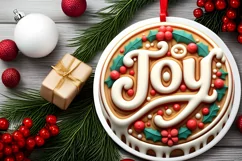 3D JOY Round Ornament Sublimation PNG Product Image 2